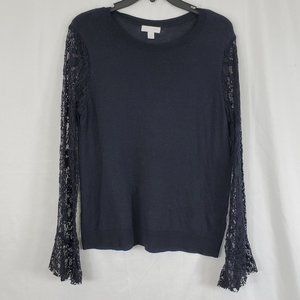 14th & Union Women's Pullover Lace-Sleeve Sweater